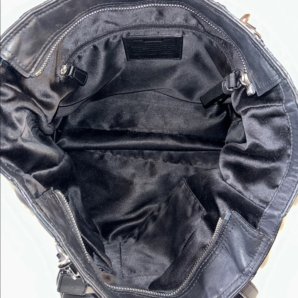 Coach Black Leather Tote and Walletwith Silver Hardware, WHBM Bag Charm/Bracelet